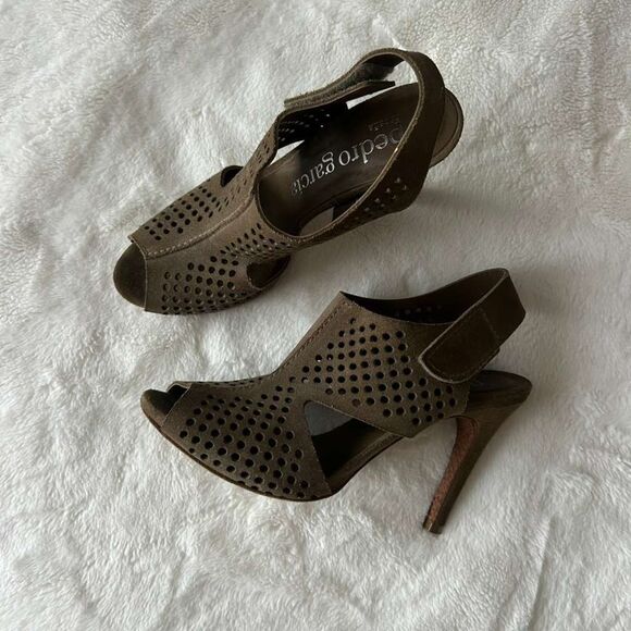 Pedro Garcia Yinon brown castoro double sided Suede heel sandals sz US 8/39 - Picture 5 of 7